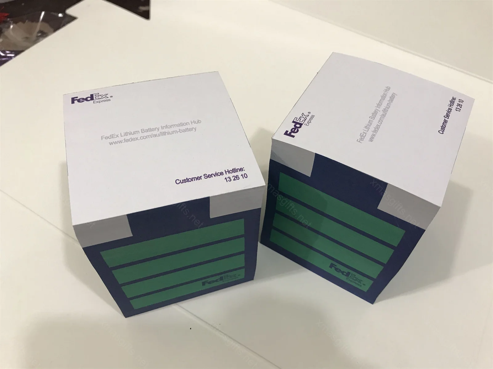 FedEx memo cubes top view