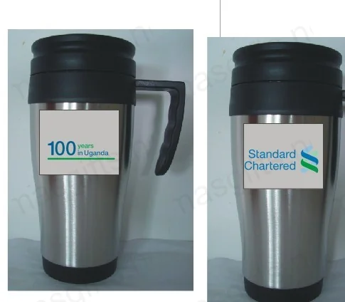 Prueba de color del diseño de taza de Standard Chartered