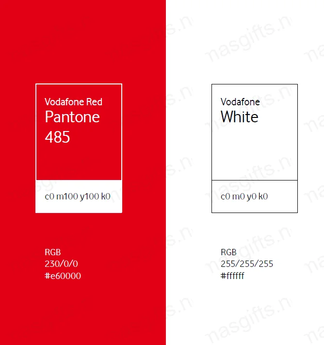 Vodafone Red Pantone 485 brand color guideline