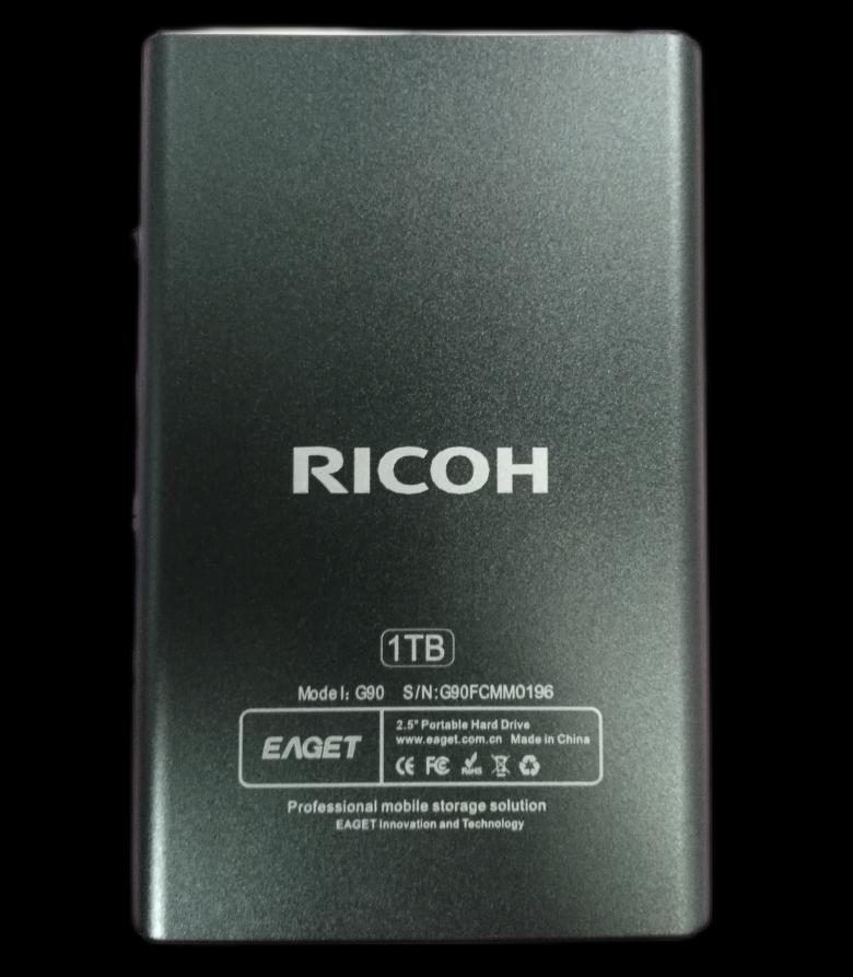 RICOH bedrucktes Gehäuse für externe Festplatte