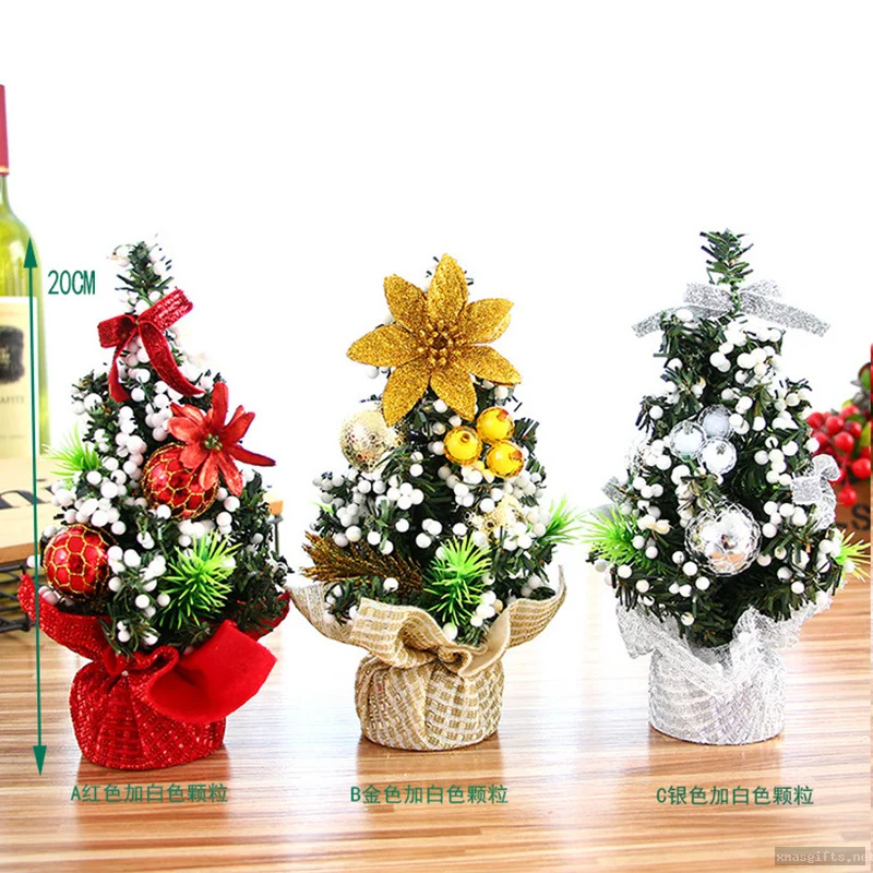20CM Mini Tabletop Christmas Tree Small Compact Desktop Xmas Decor Ornament