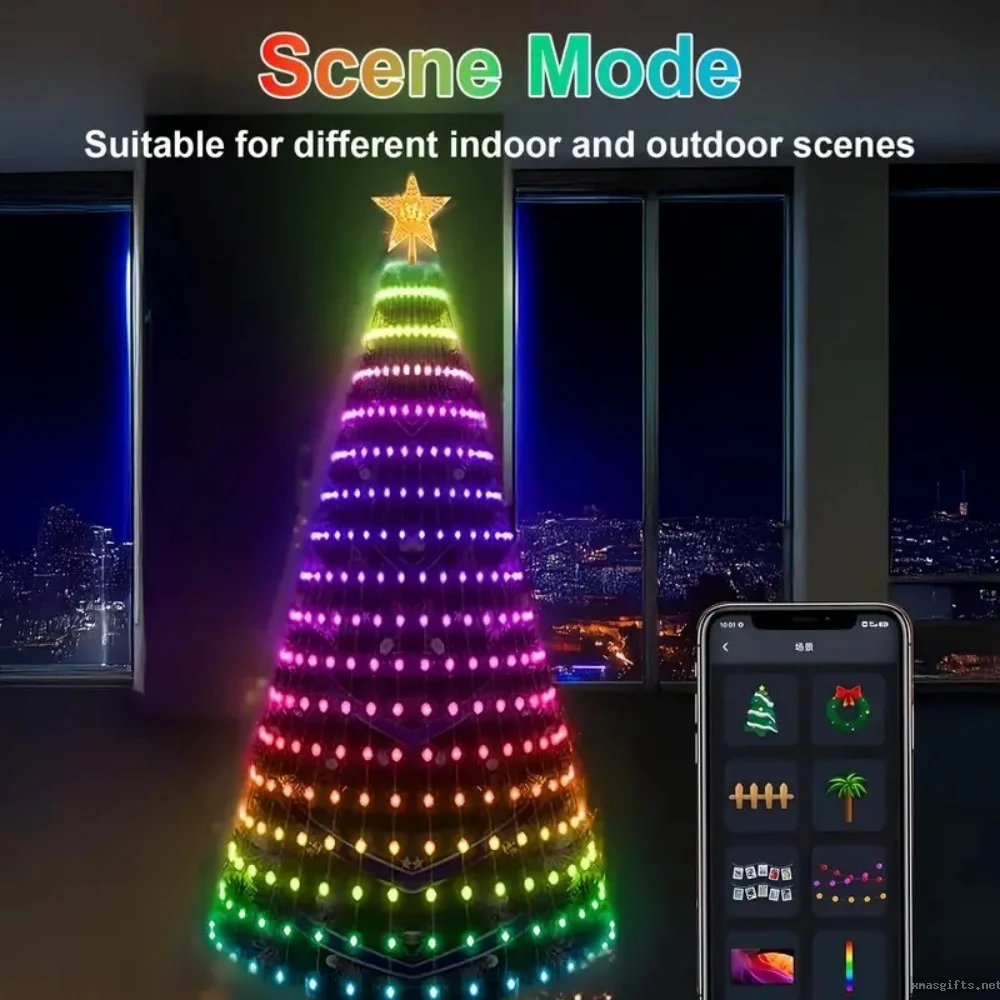 2.1M 400 LEDs RGBIC Pixel Control, APP Smart Christmas Tree String Lights for Xmas Decor