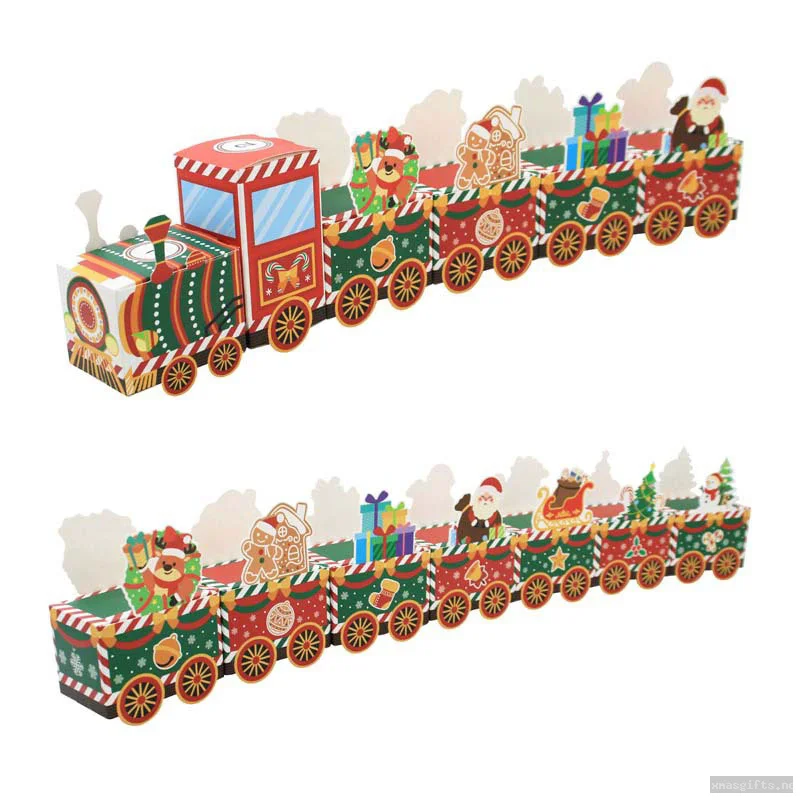 24Pcs Mini Train Shaped Christmas Advent Calendar Boxes Xmas Countdown Candy Gift Packaging Kit