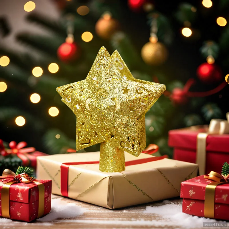 3D Rotation Music USB Star Tree Topper Projector Light, Christmas Tree Top LED Decor Star