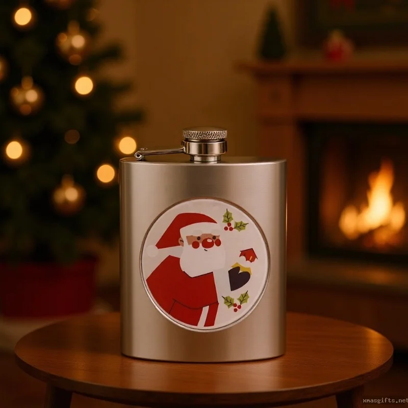 6oz Square 304 Stainless‑steel Hip Flask Custom Christmas Portable Outdoor Liquor‑bottle