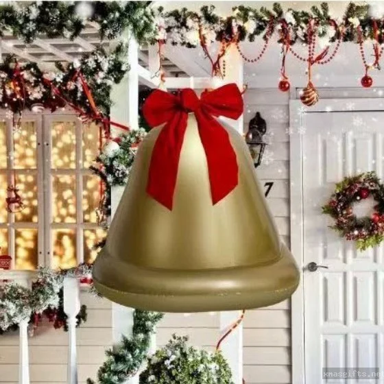 Ballon cloche de Noël gonflable de 70 cm, décoration extérieure pour arbre de Noël