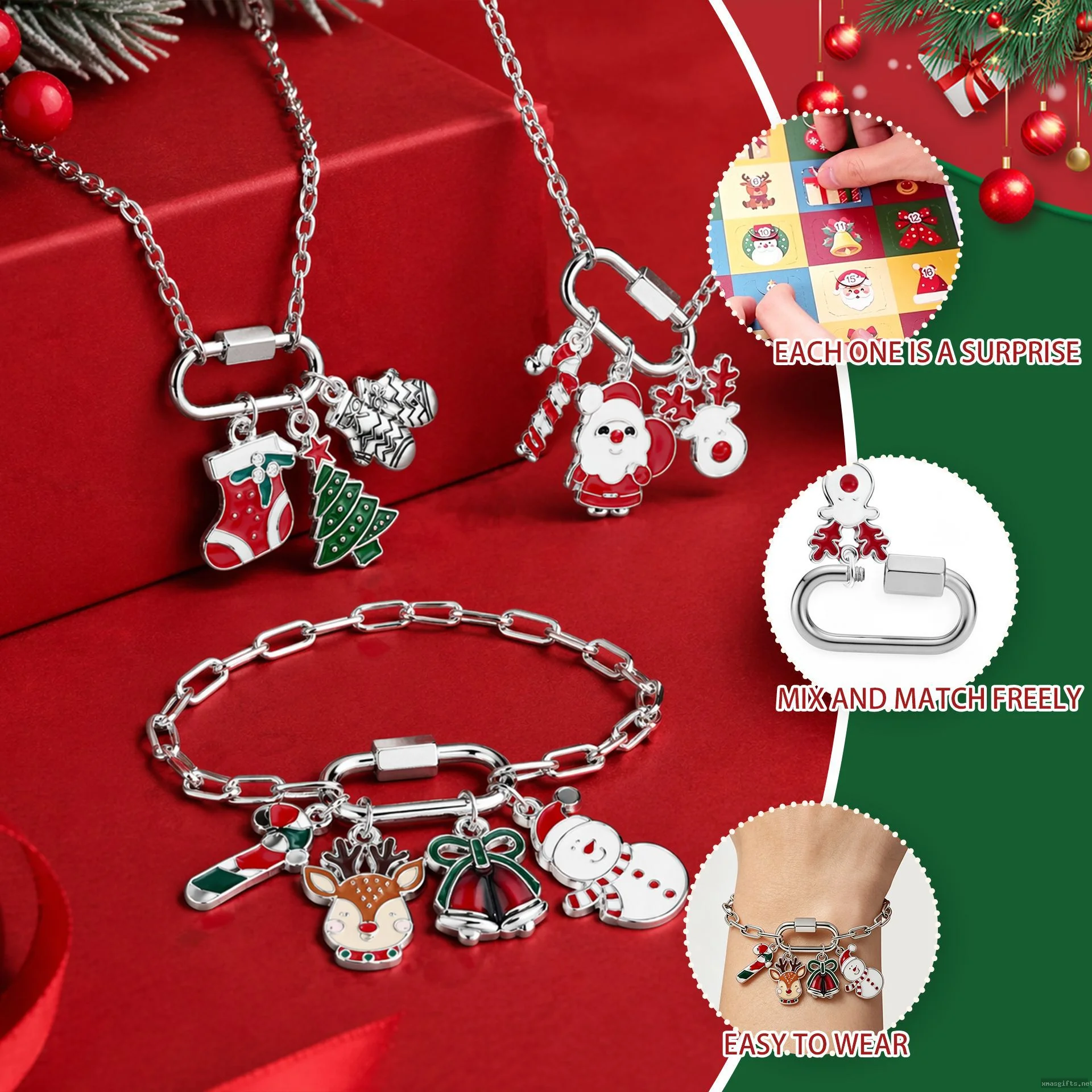 Christmas DIY Necklace Blind Box Xmas Bead Jewelry Making Surprise Box