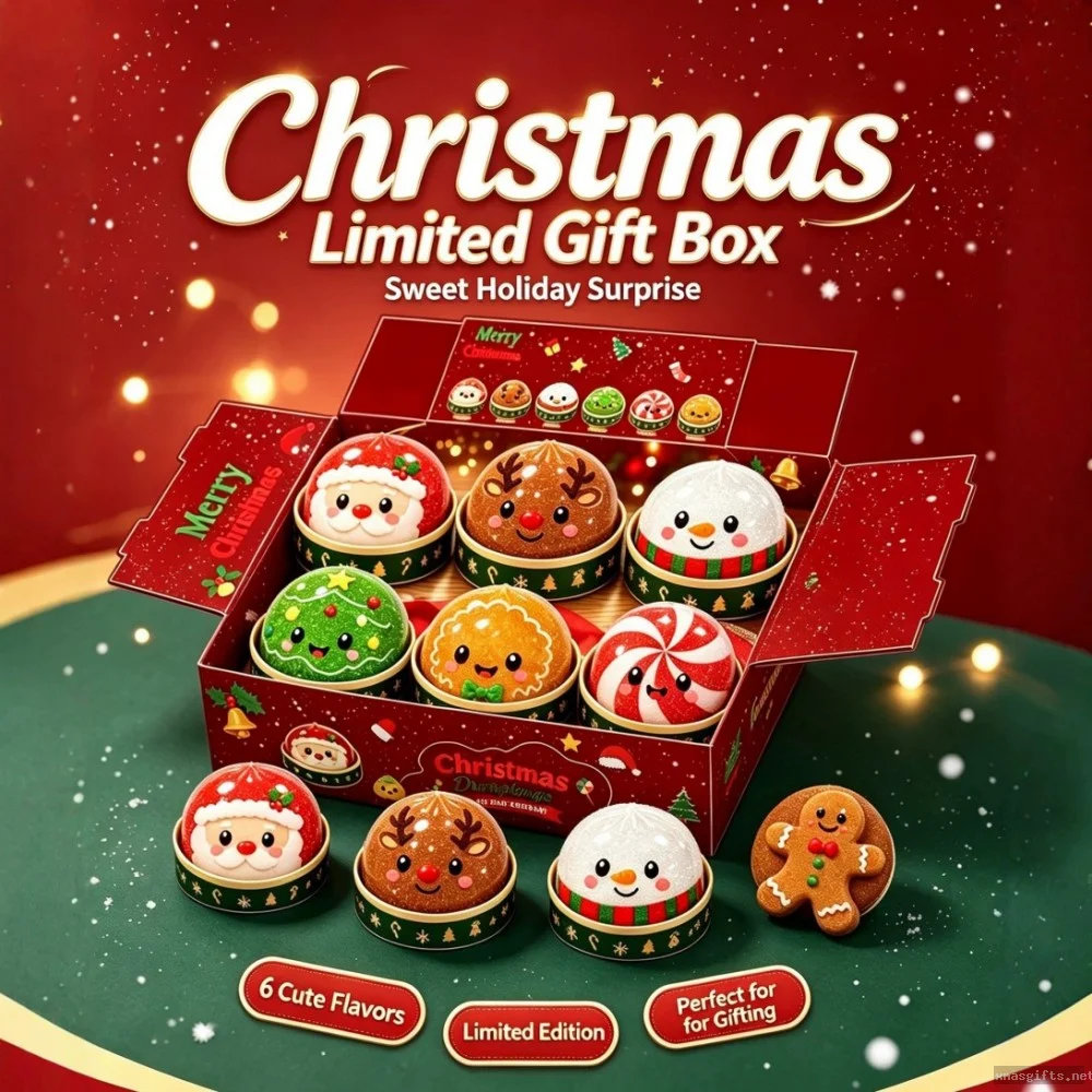 Christmas Dumplings Squishy Blind Box, Cute Xmas Stress Relief Fidget Toys Gift