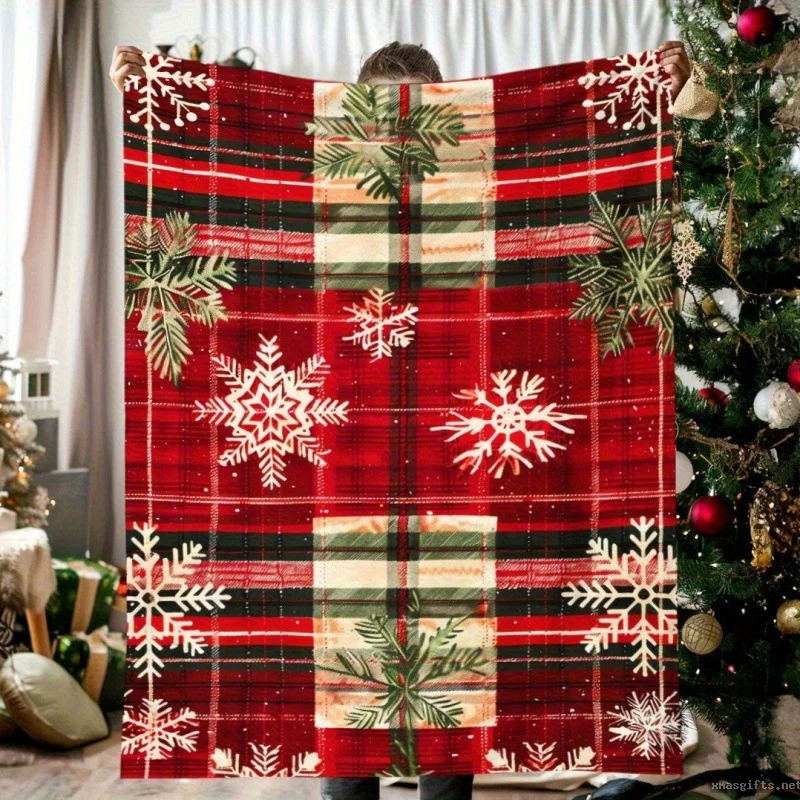 Custom Digital Print Xmas Flannel Blanket Personalized Christmas Present Blanket