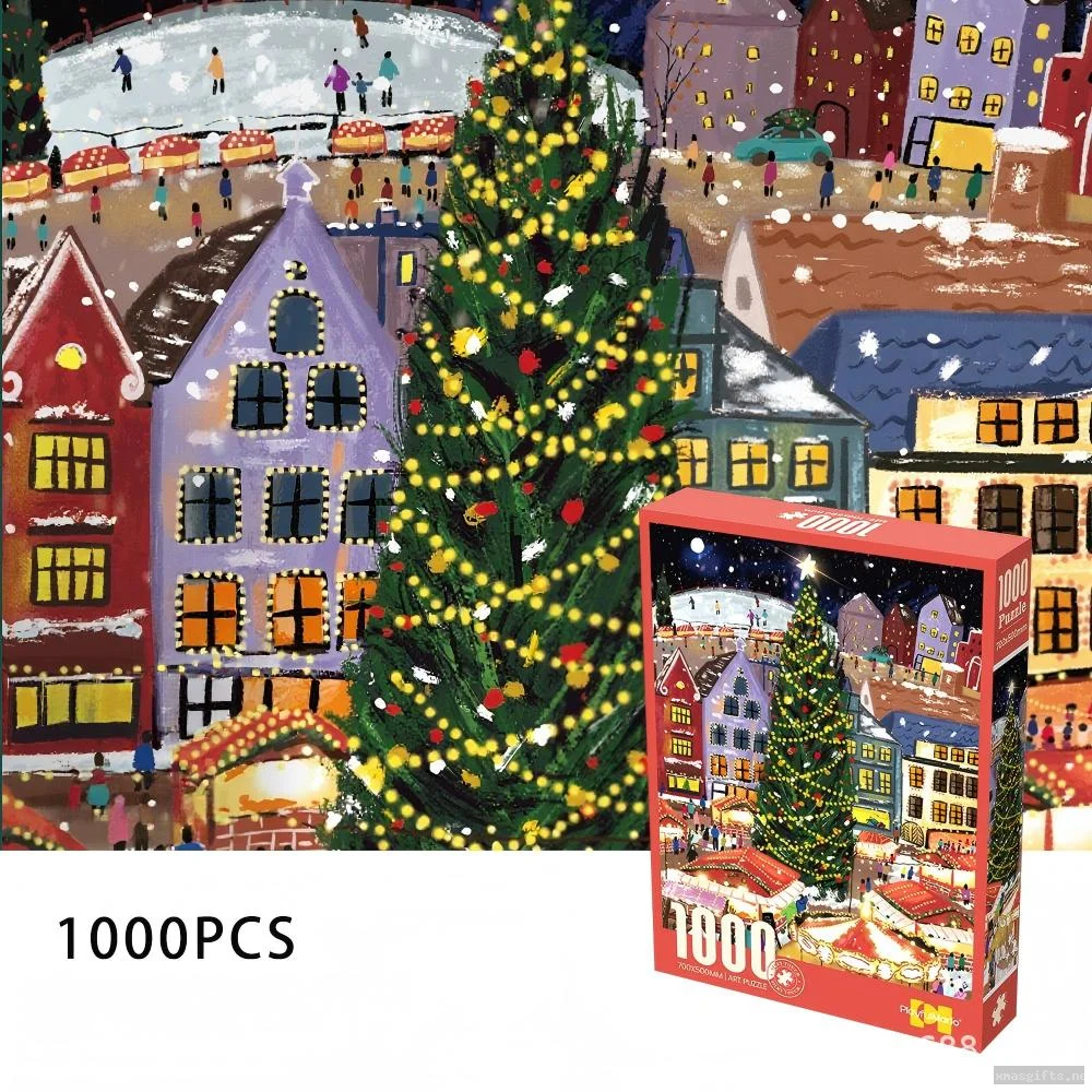 Velvet Paper Christmas Jigsaw Puzzle Festive Holiday Puzzle for Adults