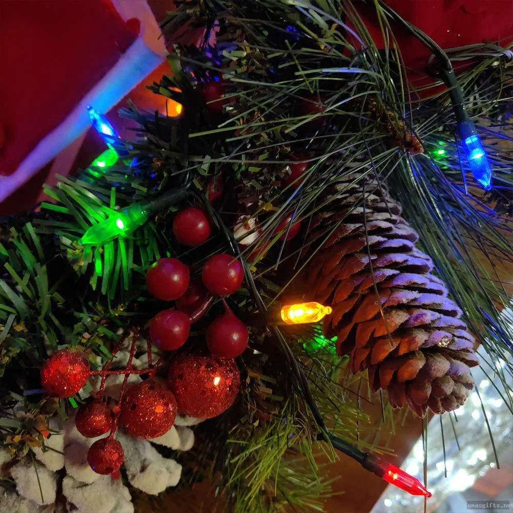 Glitter Tinsel LED String Lights Christmas Home Festive Garland Lights Indoor Outdoor Xmas Ornaments