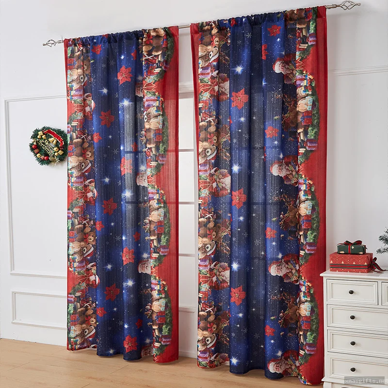 Personalized Christmas Curtains Custom Digital Printed Home Holiday Window Curtain