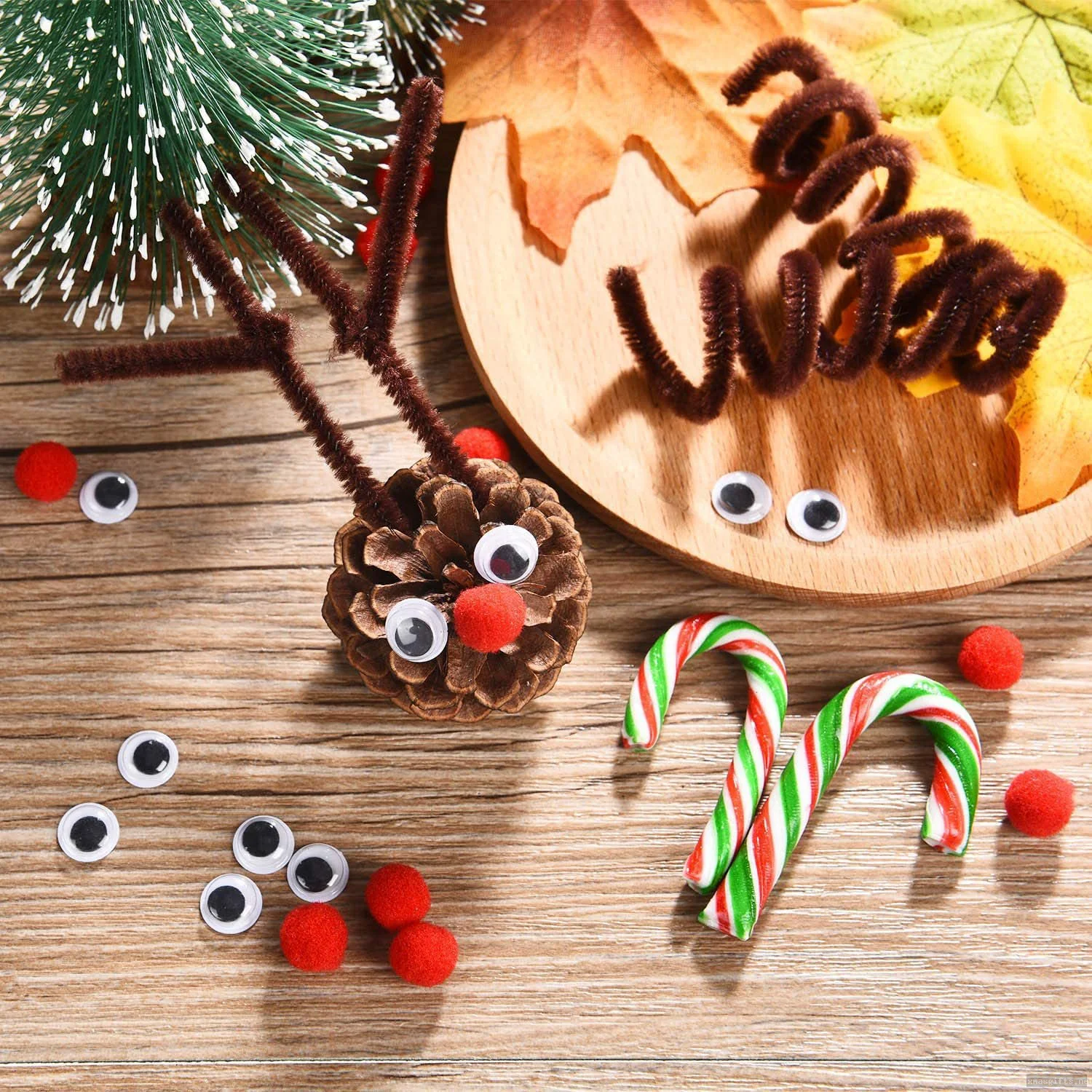 Christmas Reindeer Pipe Cleaners DIY Craft Kit Kids Handmaking Pack