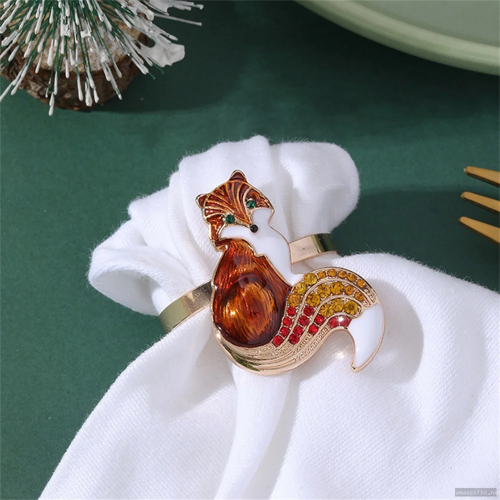 Reindeer Shaped Christmas Napkin Rings Festive Xmas Table Decor Napkin Holders for Hotel Wedding Banquet Holiday Family Dinner