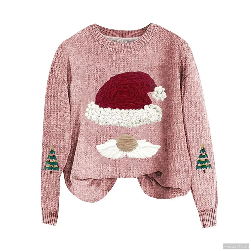 Knitted Christmas Theme Sweater Unisex Soft Xmas Jacquard Pullover Winter Holiday Daily Jumper