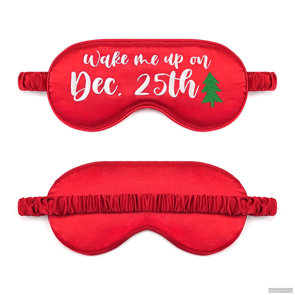 Atmungsaktive Seidenaugenmaske für Weihnachten – lichtundurchlässige Schlafmaske