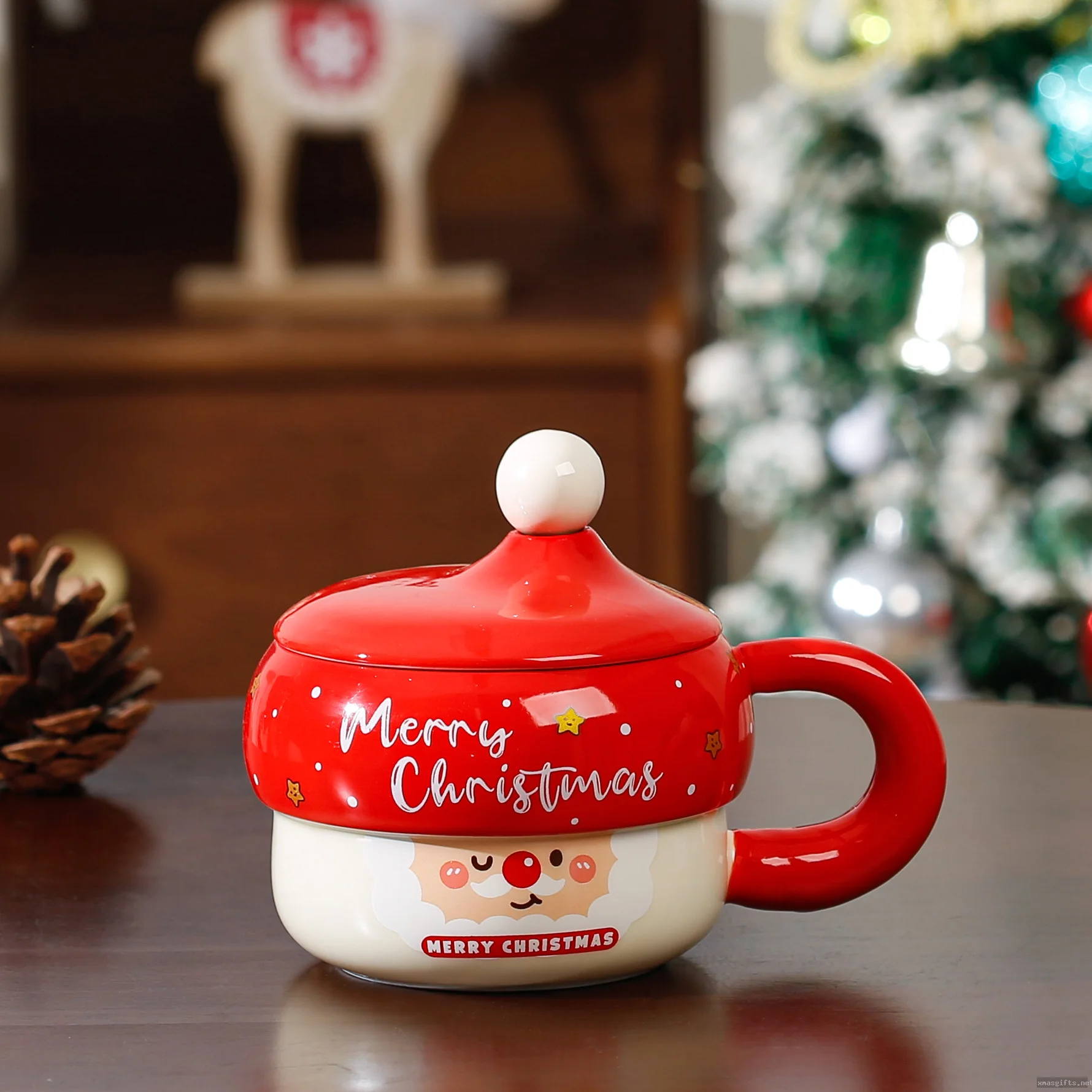 Luxuriöse Weihnachts-Keramiktasse in Geschenkbox – wunderschönes Ferien-Geschirrset für Familie und Freunde, ein perfektes Weihnachtsgeschenk.