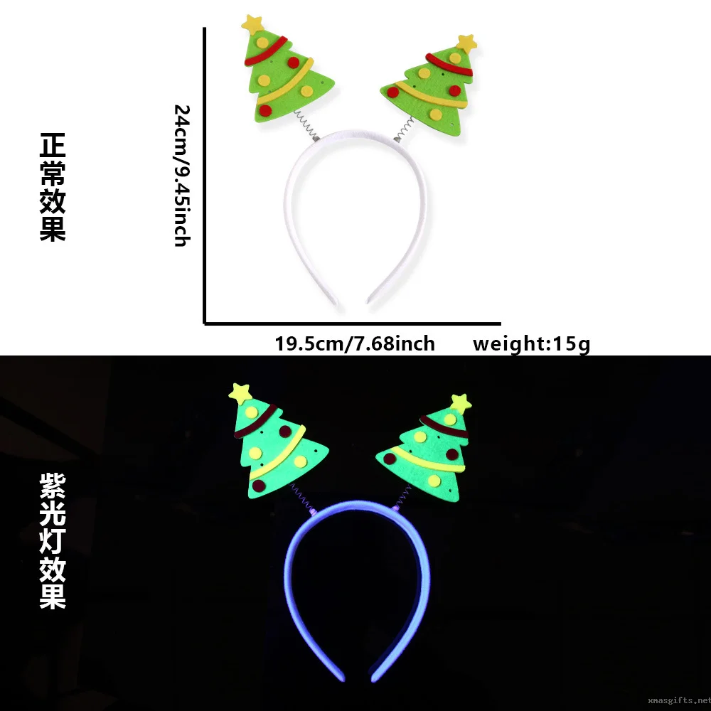 Waterproof LED Reindeer Headband Outdoor Christmas Parade Party Hair Hoop