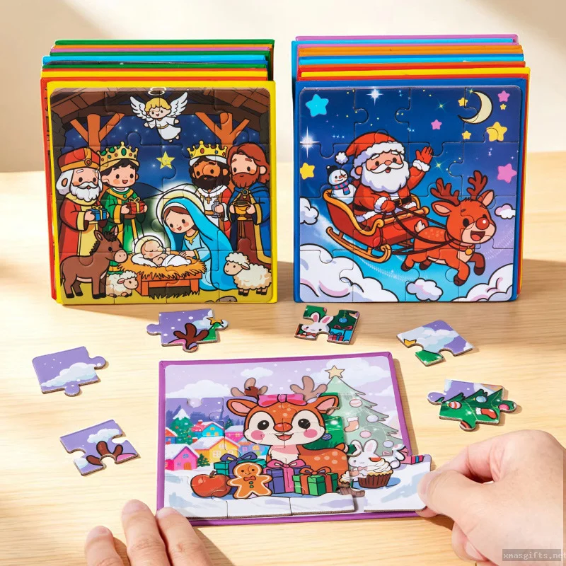 Xmas Children Jigsaw Puzzle Festive Pattern Learning Toy for Kids