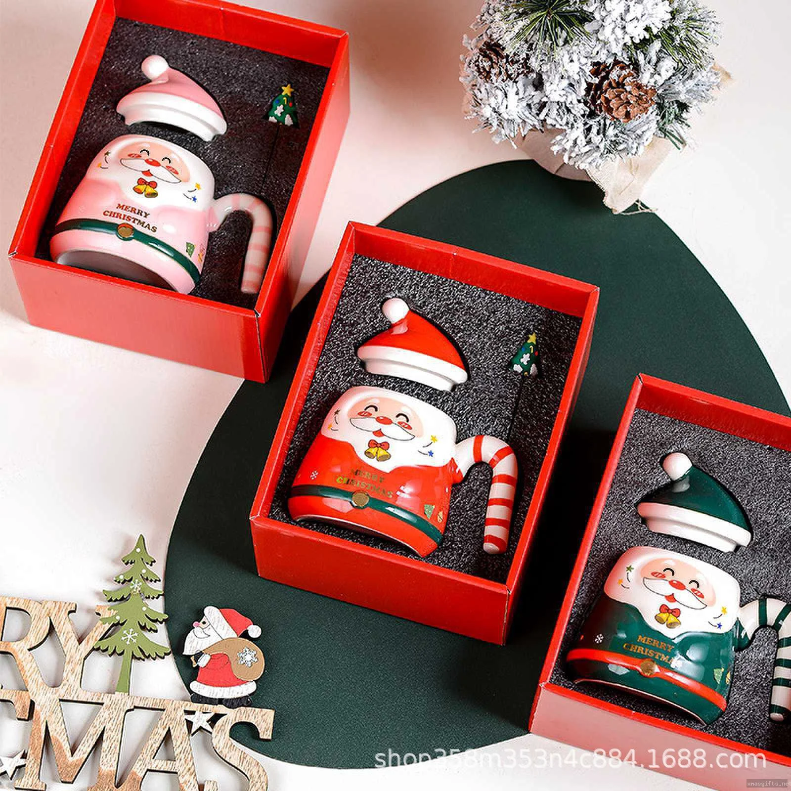 Stylvolle, festliche Keramik-Weihnachtstasse in luxuriöser Geschenkbox – dekorative Feiertags-Tasse für die Heimdekoration