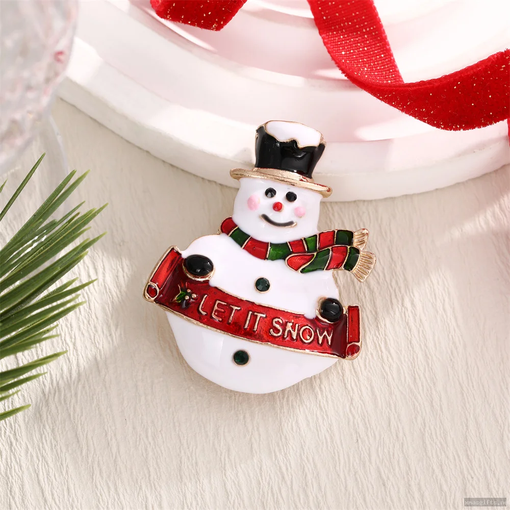 Bulk 3D Snowman Christmas Brooches Festive Stereo Xmas Gift Pins