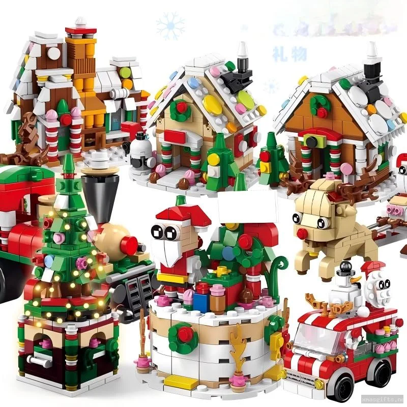 Children Christmas DIY Puzzle Building Blocks Educational Learning Stacking Toy