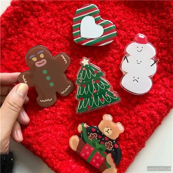 Christmas Atmosphere Phone Stand Gingerbread Man Snowman Portable Phone Bracket