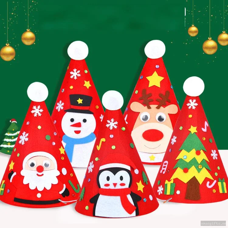 Kit de manualidades educativo: paquete de materiales para hacer gorros navideños infantiles