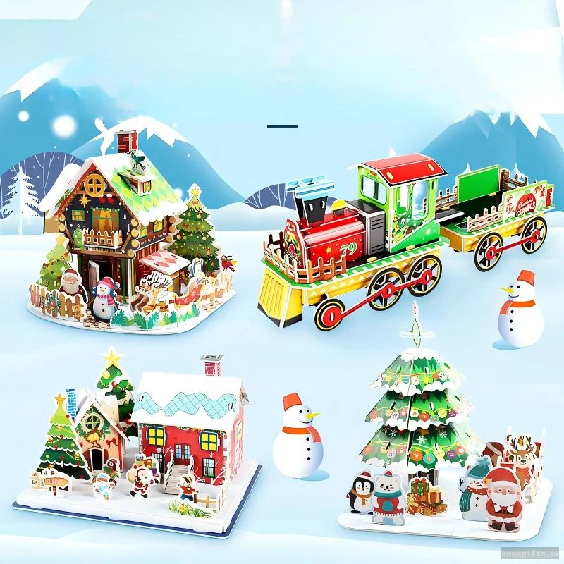 Kids Christmas 3D DIY Puzzle Festive Handmade Assembly Craft Kit