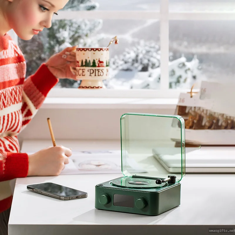 Haut-parleur Bluetooth mini personnalisé et élégant – Cadeau de Noël personnalisable pour le bureau