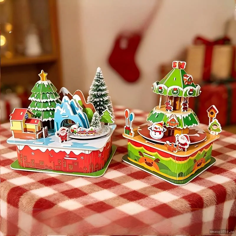 Kit de manualidades creativas educativas: rompecabezas 3D navideño hecho a mano para DIY
