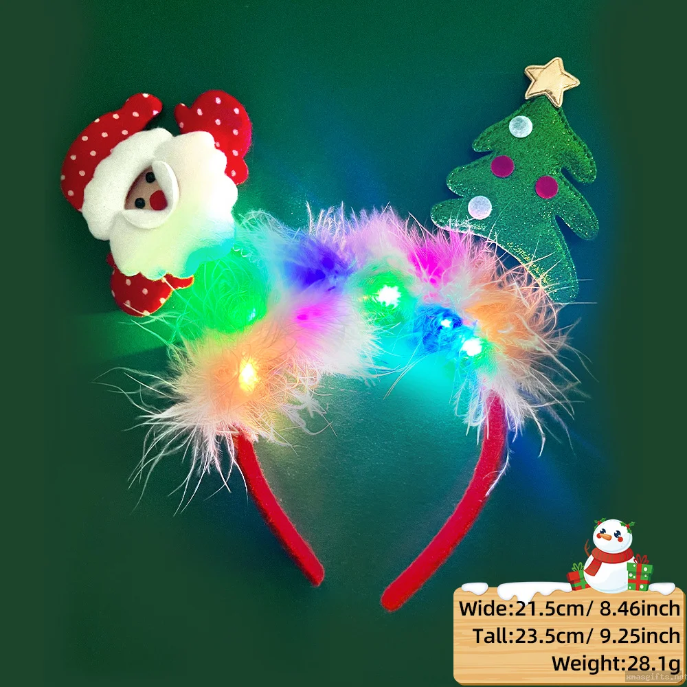 LED-beleuchtete Weihnachts-Haarreife mit Rentiergeweih – Party-Accessoire