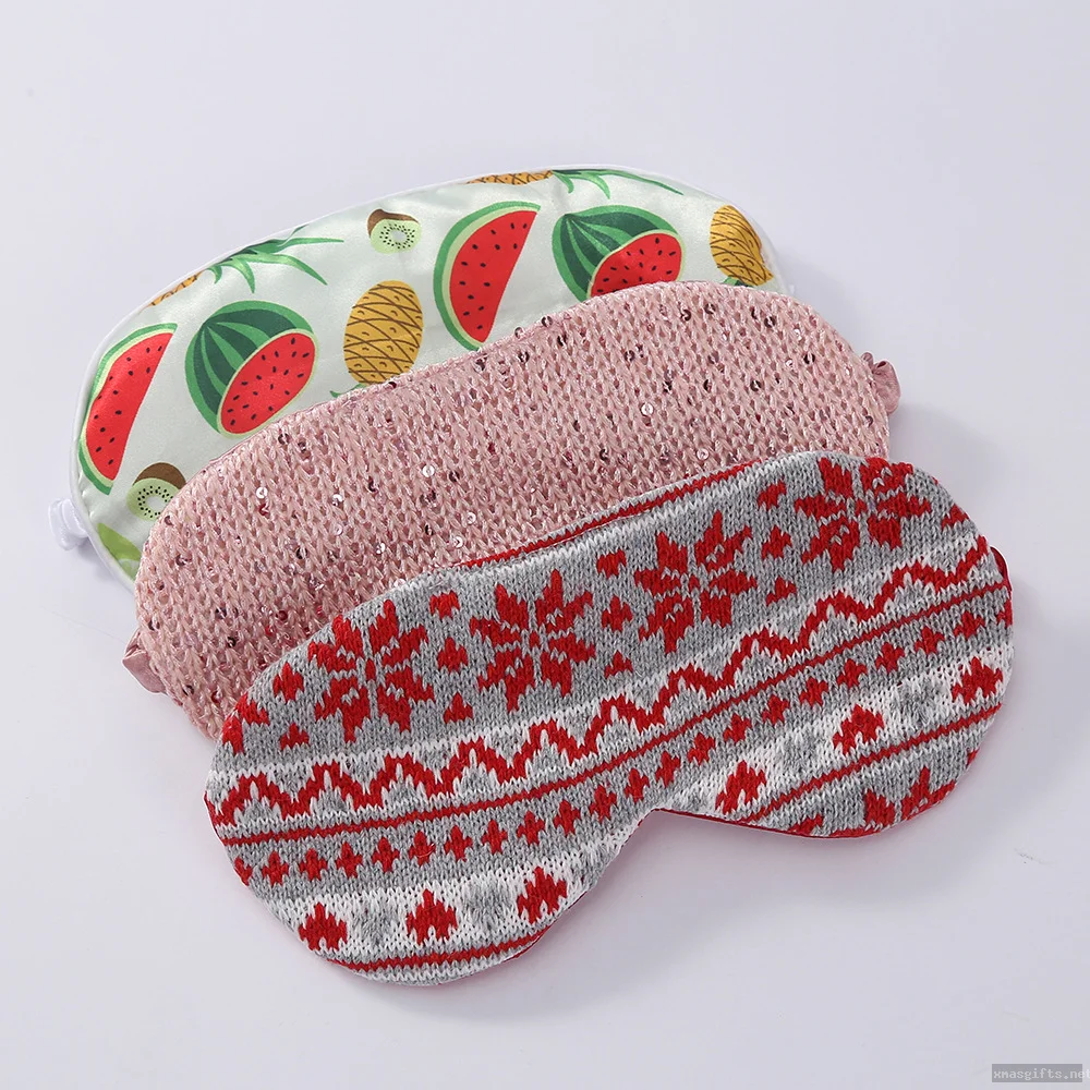 Masque de sommeil en peluche confortable avec motif de dessin animé – accessoire de Noël
