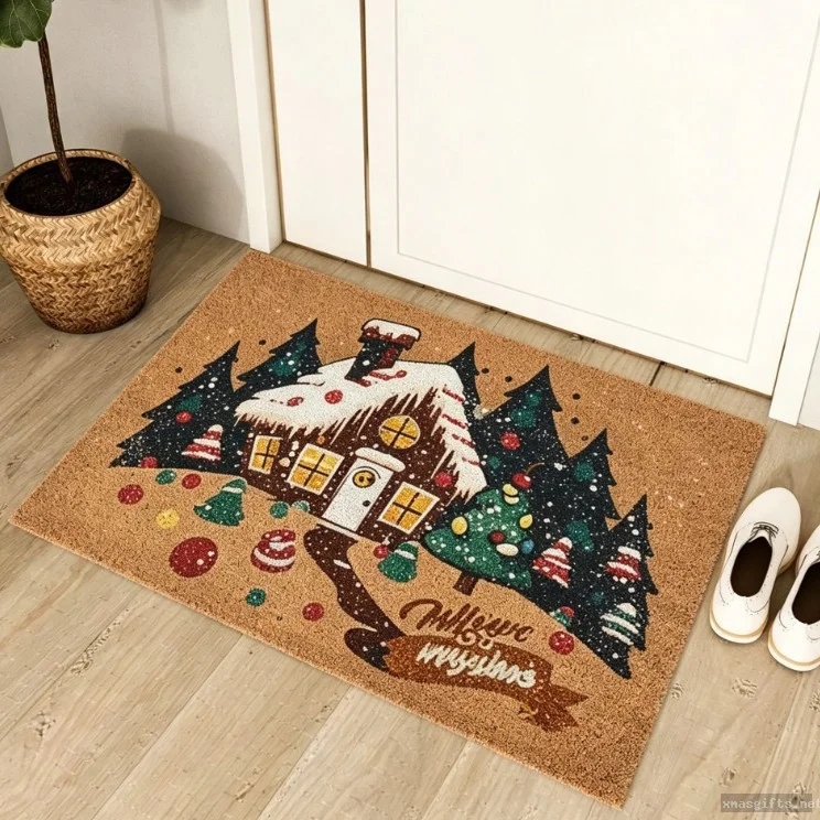 Thick Fluffy 3D Christmas Tree Pattern Floor Rug Noise Reducing Comfort Carpet Bedroom Winter Festival