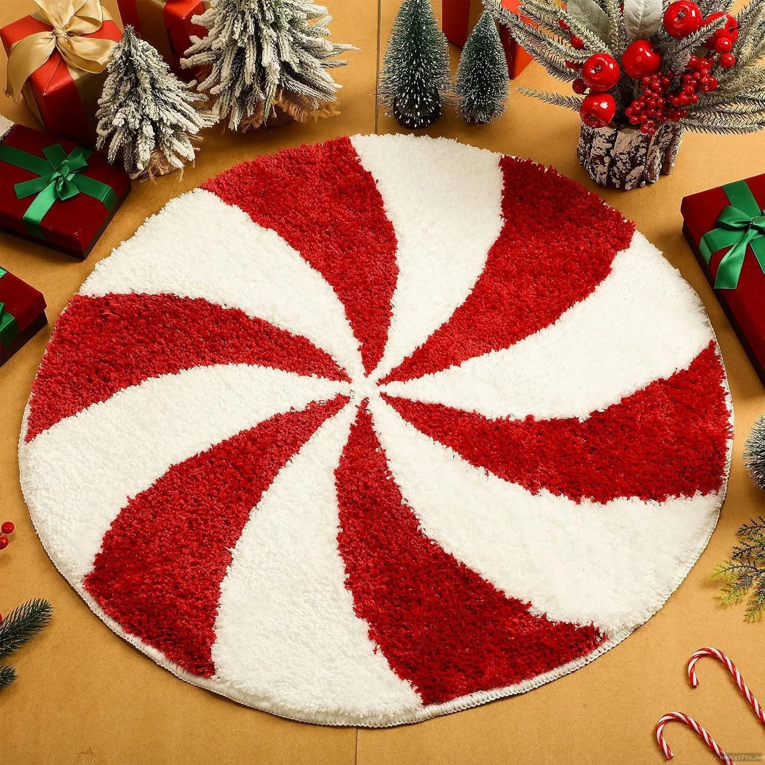 Neutral Tone Cartoon Christmas Snowflake Bath Rug Fade Proof Anti Slip Bathroom Floor Mat