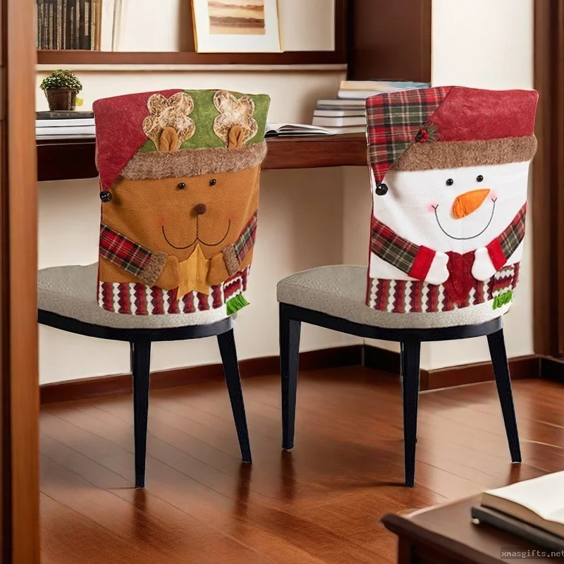 Printed Christmas Dining Chair Covers Holiday Party Seat Protector Covers