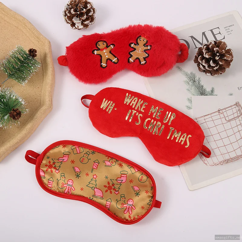 Winter Holiday Cartoon Plush Eye Mask Christmas Gift
