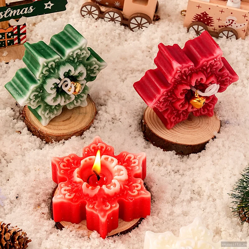 Creative Handmade Snowflake Xmas Aroma Candle Ins Style Tabletop Ornament