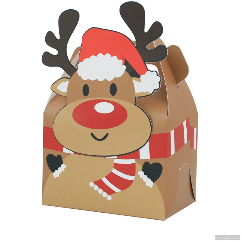 Creative Portable Square Christmas Muffin Box Hand Carry Gift Box for Cake Candy Pastry Packaging