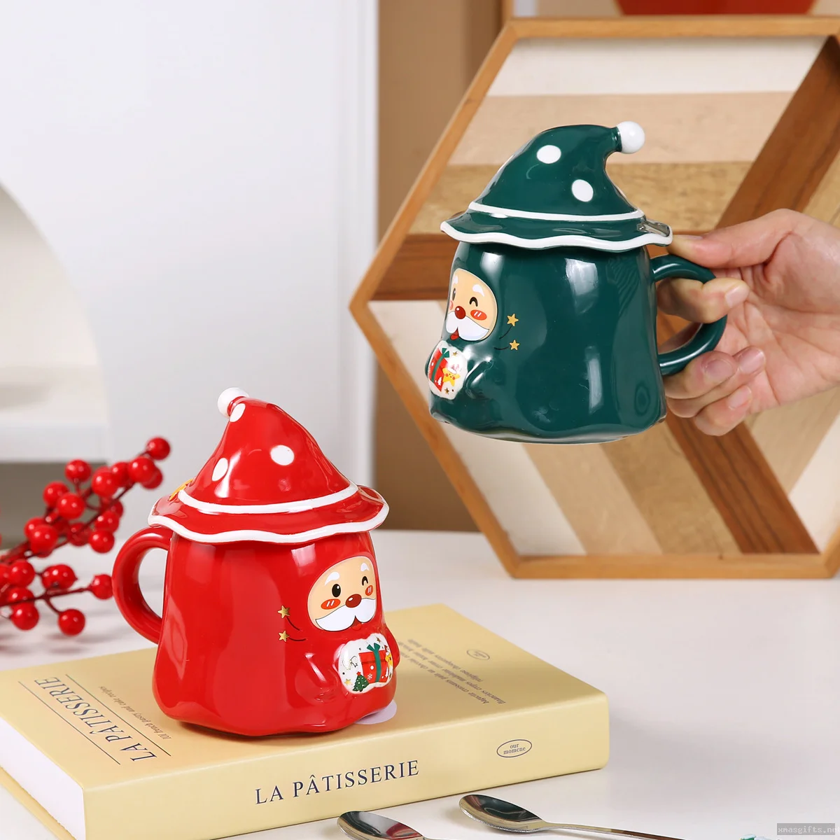 Creative Santa Christmas Ceramic Mug |Custom Logo Couple Water Cup Festival Gift Wholesale