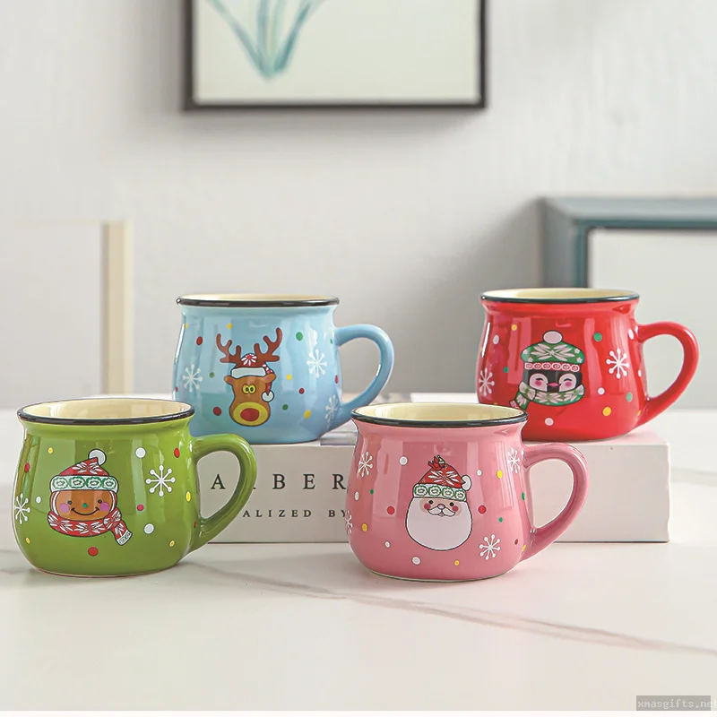 Custom Cartoon Santa Ceramic Christmas Mousse Cup 150ml | Children Multi-Purpose Dessert & Breakfast Mug