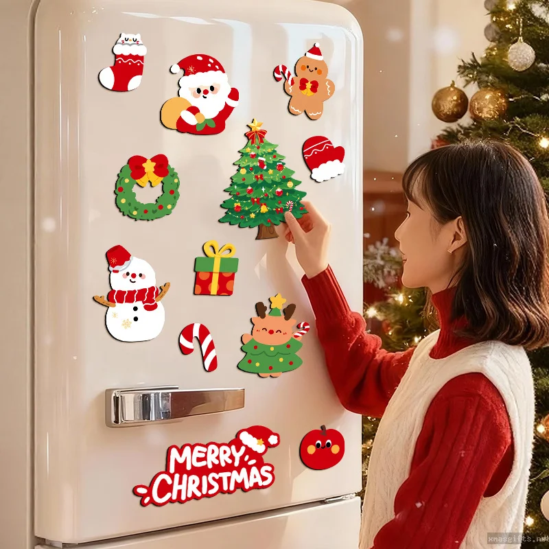 Custom Christmas Fridge Magnets, Xmas Tree Decorative Magnetic Stickers Holiday Gift Wholesale
