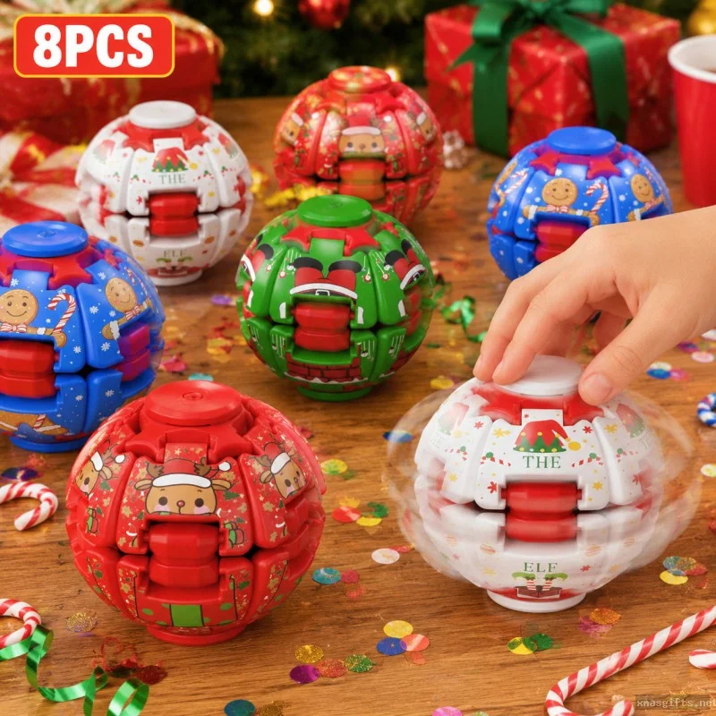 Custom Christmas Press Spinning Fidget Toy Set Xmas Finger Spin Sensory Toy for Children Gift