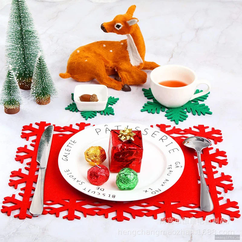 Custom Felt Christmas & Halloween Placemat Coaster, European Style Hotel Home Table Decor Wholesale