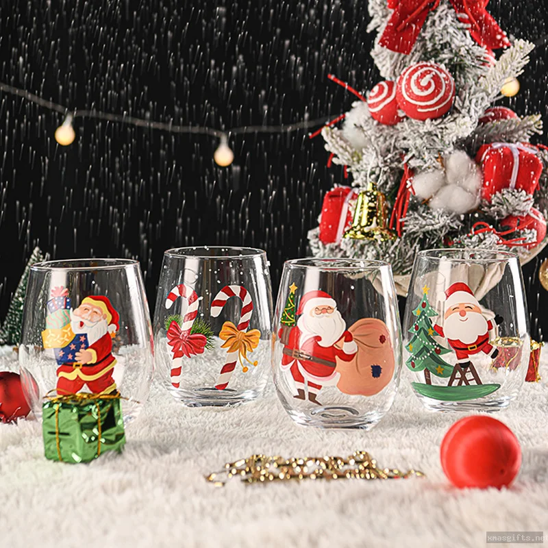 Custom Ins Style Christmas Borosilicate Glass Cup | Decorative Household Water & Wine Glass Wholesale