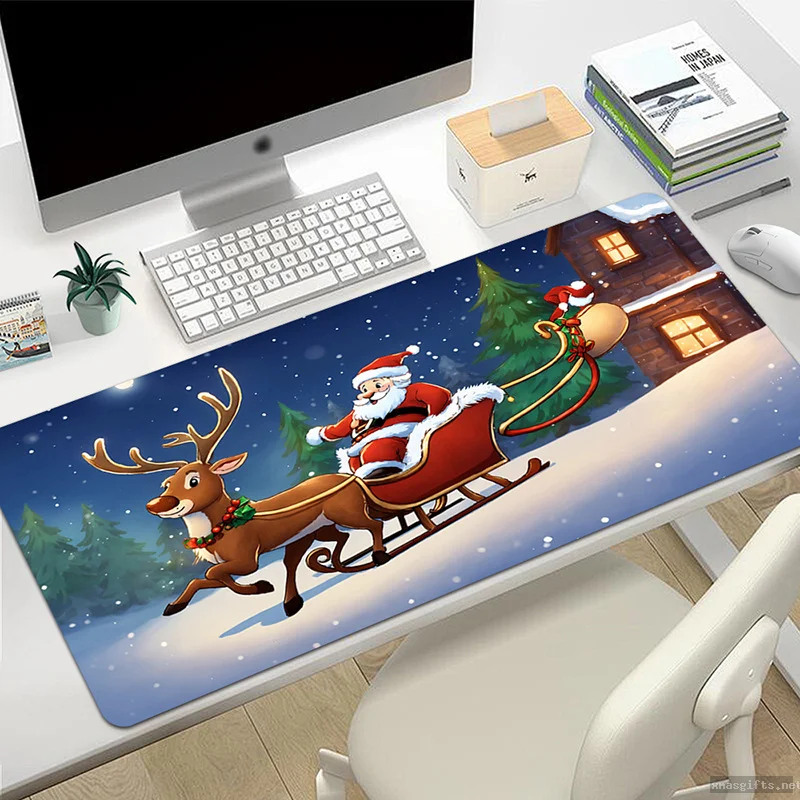 Sous-main de souris de bureau personnalisé pour Noël, dimensions 80*30*0,3 cm – Tapis de clavier gaming idéal pour la décoration du bureau ou comme cadeau de fêtes.