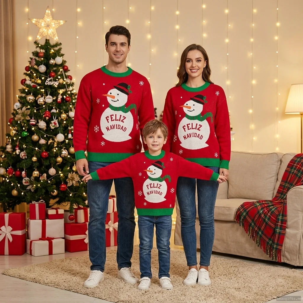 Custom Reindeer Snowflake Christmas Sweater, Loose Crew Neck Acrylic Knit Holiday Jumper Wholesale