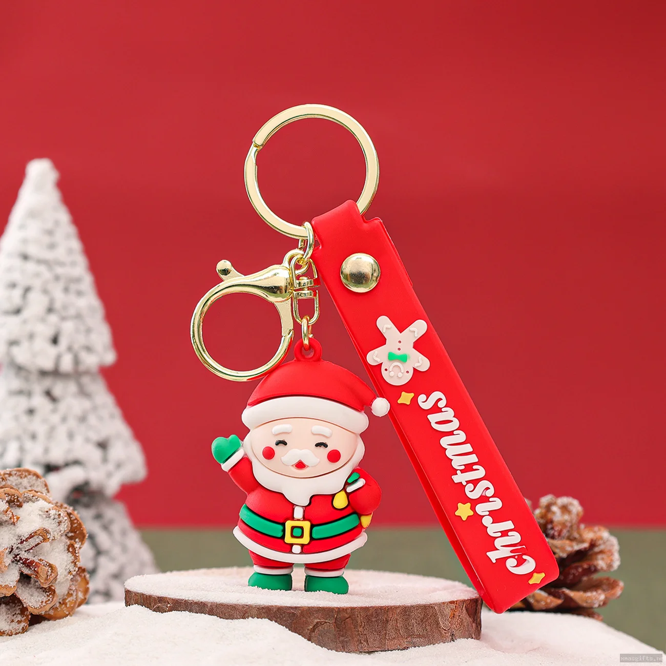 Custom Shape Logo PVC rubber Keychain Christmas Marketing Swg Xmas Gift Keychain