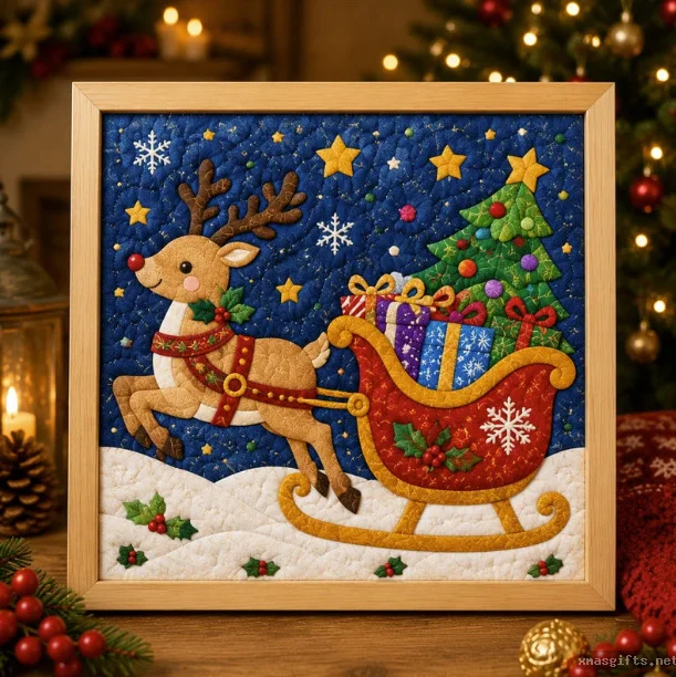 DIY Christmas Fabric Art Craft Kit, Hand‑made Cloth Art Decor Supplies For Holiday Decor