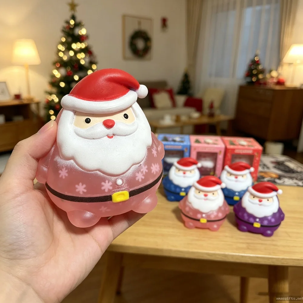 Santa‑shaped Slow‑rise Squishy Toy, Cute Stress‑relief Fidget Toy Kids Holiday Gift
